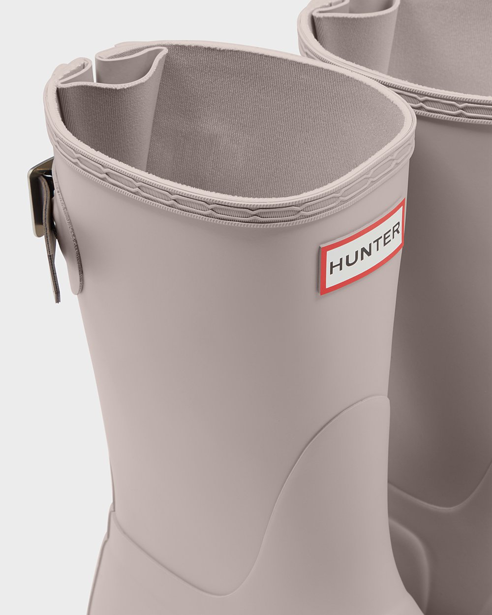 Womens Short Rain Boots - Hunter Original Back Adjustable (05MIKZRUA) - Grey